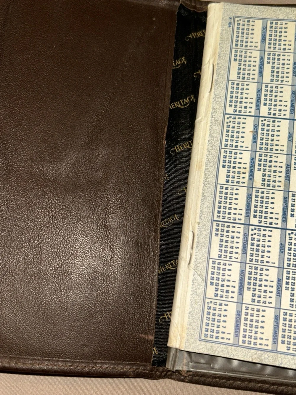 Heritage Brown Leather Checkbook Holder with Branded Lining VINTAGE 90s USA - Picture 6 of 11
